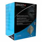 20 masques filtrants singer anti particules solides et liquides pliables ffp3 a valve