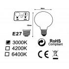 Ampoule led cob e27 g95 6w 220v - couleur eclairage au choix