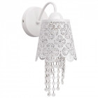 Applique murale blanche elegance 1 ampoule 21 cm