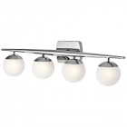Applique jasper, chrome poli, verre opale, 4 led