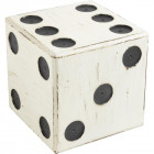 Dé en bois blanc vieilli