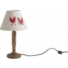 Lampe bois et metal poule