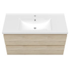 99x44.5x52(l*w*h)cm meuble salle de bain naturel avec 2 tiroirs à une fermeture amortie avec une vasque à suspendre