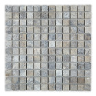 Mosaïque sol et mur travertin gris 1er choix 2,3x2,3 cm (vendu par plaque de 30,5x30,5 cm)