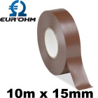 Ruban isolant pour électricien 10m x 15mm - couleur ruban isolant - scotch isolant marron