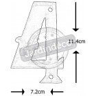 Numéro de maison en fonte 4 11,4x7,2x1cm