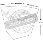 Jardinière fleurie en zinc noir carrée 26x25.5x23.5cm