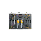Servante d'atelier VITO 7 tiroirs 221 outils haute qualité chrome vanadium Meuble de garage complète sur roues