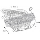 Corbeille traineau de noël en osier laqué doré