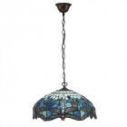 Suspension 41 cm dragonfly blue, verre et métal