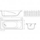 Baignoire rectangulaire en acrylique polo 170