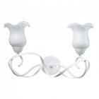 Applique murale blanche elegance 2 ampoules 26 cm