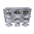 Plafonnier argenté techno 9 ampoules 12 cm
