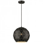 Suspension noir mat derby l30 1 lumières