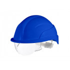 Casque de chantier GLOBAL bleu avec surlunette PC (marquage 2C-1,2 1 B T) SWISS ONE 2GLO2B2