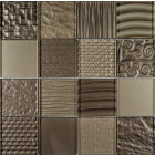 Carrelage mosaïque en verre - Salle de bain/cuisine/salon - Modèle carré marron gris
