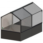 Potager de jardin surélevé de 50cm avec serre 2 modules