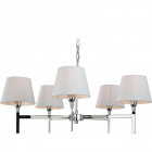 Suspension 5 ampoules transition, acier inoxydable, avec abat-jour Suspension 5 ampoules transition, acier inoxydable, avec abat-jour