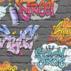 Papier peint graffiti multicolore l179-01