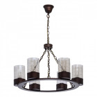 Suspension marron country 6 ampoules 80 cm