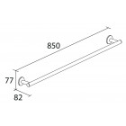 Porte serviette mural fixe en laiton chromé serie miami 850 mm à fixer ou à coller 