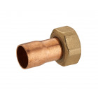 Raccord 2 pièces droit laiton à visser femelle écrou prisonnier F3/8 (12x17) / cuivre à souder NOYON & THIEBAULT - Ø 14 mm - 777-1214L1