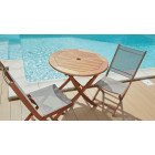 Table ronde pliante look teck