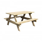 Table de pique nique enfant en bois 90x90xh57 cm trigano