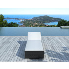 Bain de soleil résine noire coussin blanc