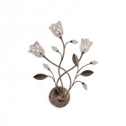 Applique 3 ampoules cindy, laiton antique et verre