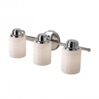 Applique wadsworth, chrome poli et verre opale, 3 ampoules