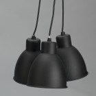 Suspension 3 lampes en métal noir