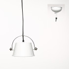 Grande suspension indus en métal blanc