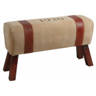 Banc en coton et cuir