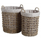 Panier à linge en poelet gris (lot de 2)