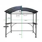 Carport barbecue autoportant a double toit finition epoxy gris anthracite, altcar2415ac