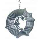 Mobile à vent lune & étoiles argent 15cm