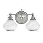 Applique salle de bain ainsley, chrome poli, verre opale, 2 led