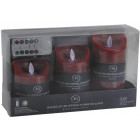 Coffret 3 bougies leds parfumées avec télécommande fruits rouges