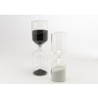Duo de sablier design noir et blanc en verre