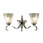 Applique 2 ampoules columbia, nickel et verre givré