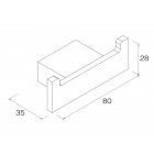 Crochet porte serviette double zinc chromé serie new york 80 x 35 x 28 mm