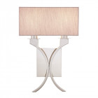 Applique 2 ampoules vienna, nickel, abat-jour beige