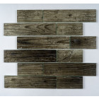 Carrelage mosaïque en verre - Salle de bain/cuisine/salon - Modèle rectangle gris foncé