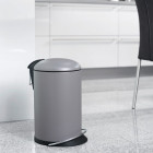 Hailo poubelle à pédale topdesign taille m 13 l gris mat 0516-790