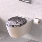 Siège de toilette avec fermeture en douceur grey steel