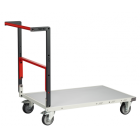 Chariot FLAT-PACK™ dossier repliable 1000 x 600 mm plateau mélaminé roues TPE 250 kg - 804722121