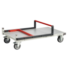 Chariot FLAT-PACK™ dossier repliable plateau mélaminé roues TPE 250 kg - Dimensions au choix