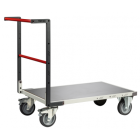 Chariot FLAT-PACK™ dossier fixe 1000 x 600 mm plateau tôle roues TPE 400 kg - 804722340