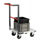 Chariot monté FLAT-PACK™ dossier fixe 550 x 500 mm plateau mélaminé roues CC 250 kg - 806720110